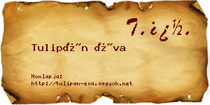 Tulipán Éva névjegykártya